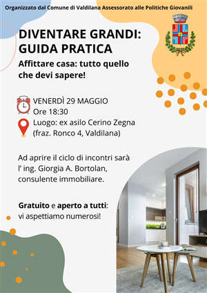 Incontro "Diventare Grandi - Guida pratica: Affittare casa, tutto quello che devi sapere!"